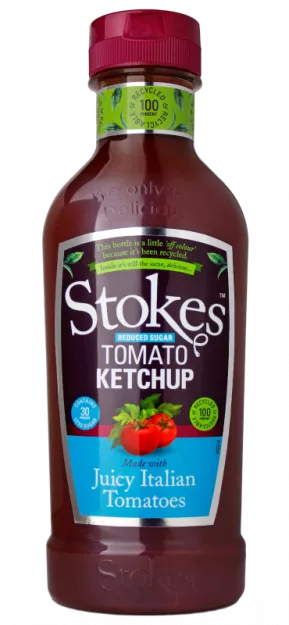 Stokes Reduced Sugar Real Tomato Ketchup